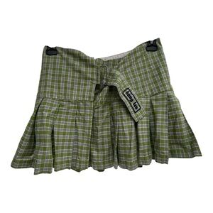 Hang Ten Green and White Bubble Mini Skirt